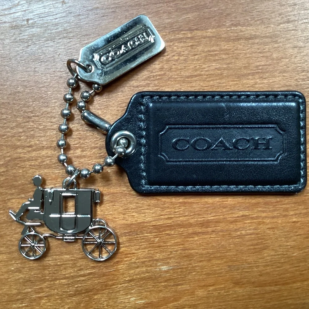 Coach Leather and Silver-Tone Bag Charms/Bag Tags/Hang Tags